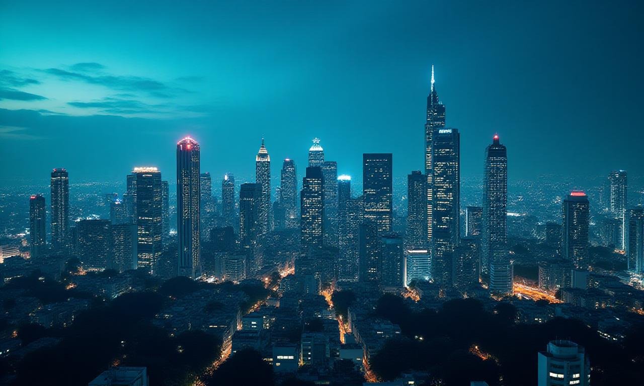 Makati Skyline with financial overlay