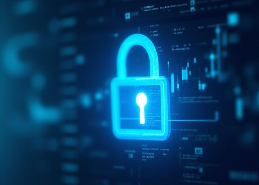 Illustration of secure digital data protection and financial privacy