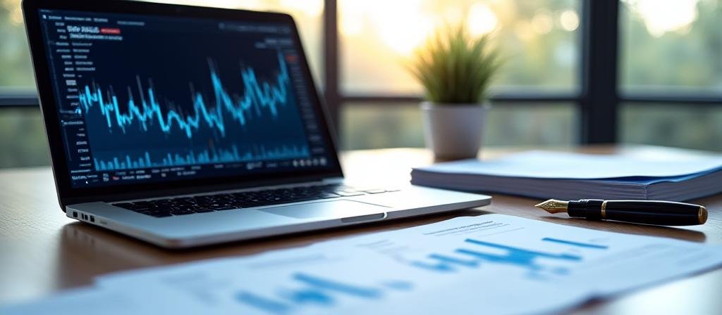 Legal documentation and financial analysis tools on a professional desk